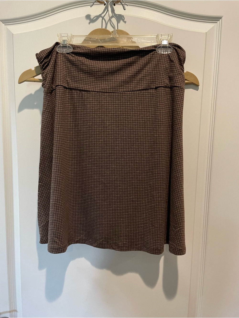Toad & co Brown Houndstooth A-Line Women's Skirt